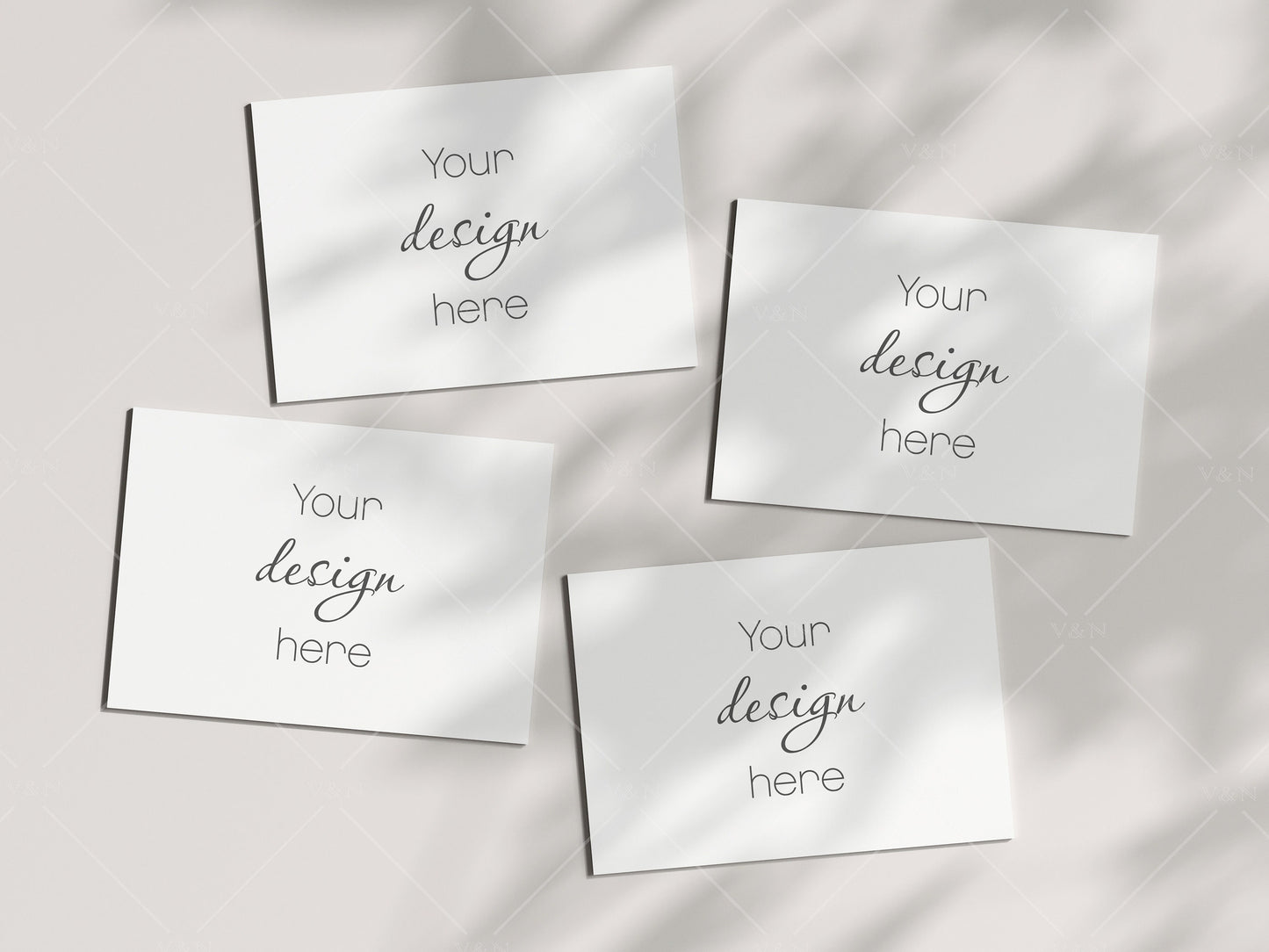 4 Cards Mockup 5x7, Invitation Mockup, Card Mockup