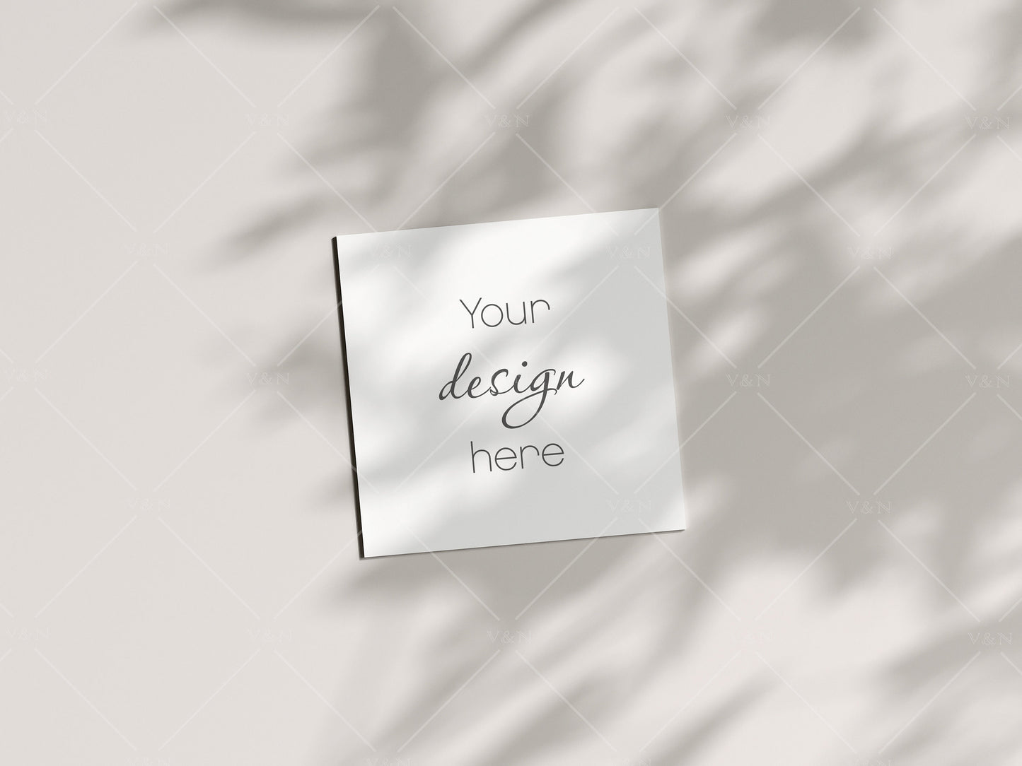 Square Card Mockup 5x7, Boho Invitation Mockup, Greeting Card Mockup