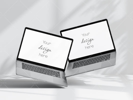 Laptop Mockup, Minimalist Interior Device Mockup, Сomputer Mockup, PSD JPG