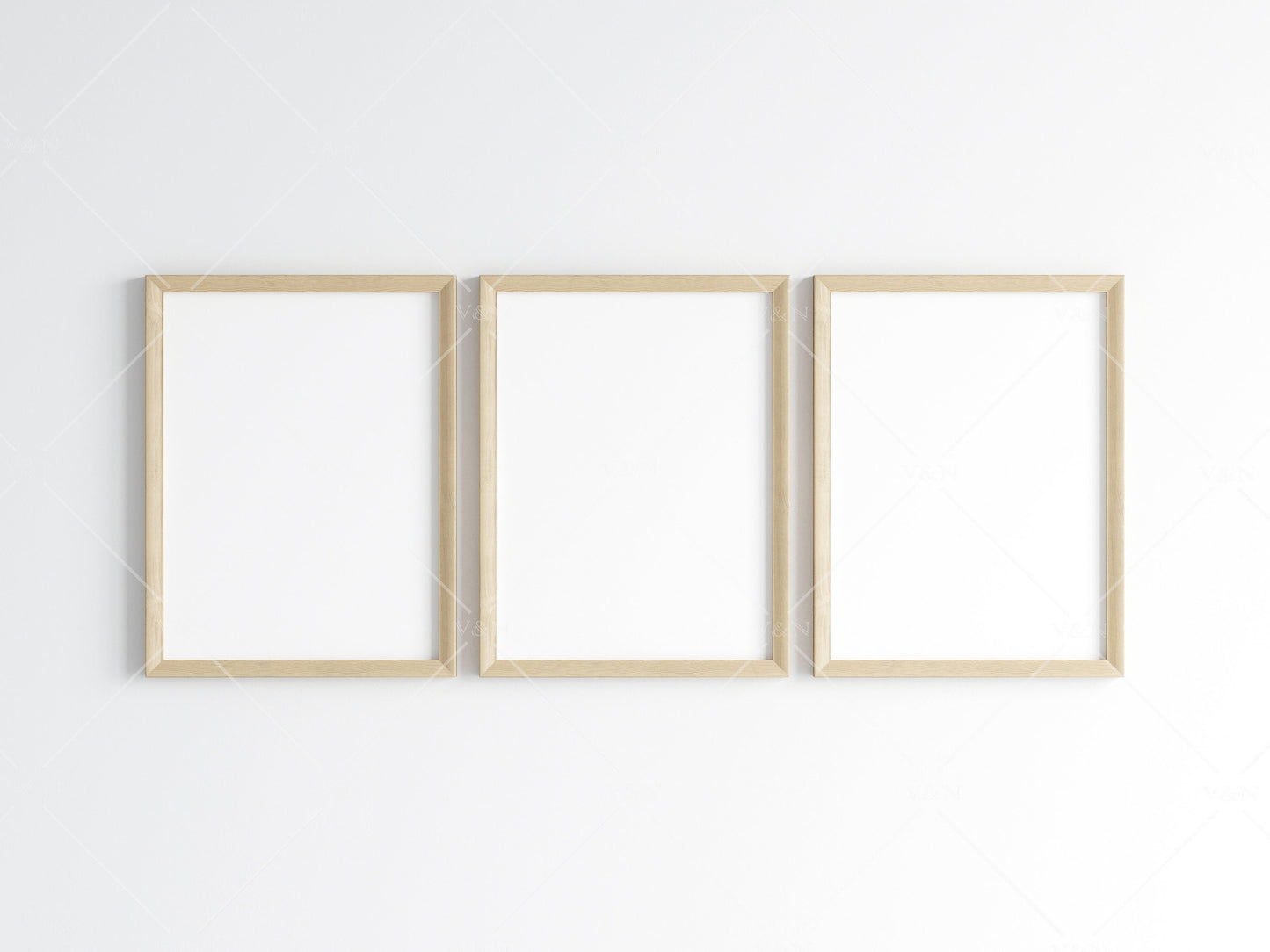 Three Wooden Frames Mockup 5x4 ratio, Poster Mockup, Minimalist Mockup, JPG PNG PSD