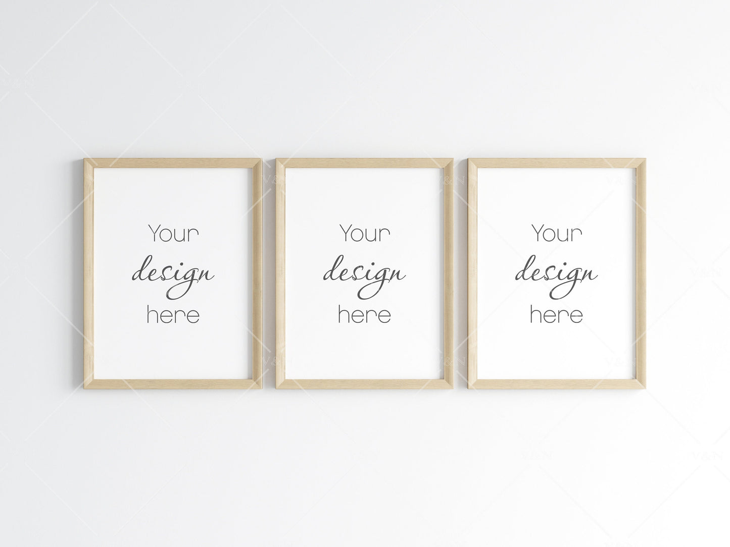 Three Wooden Frames Mockup 5x4 ratio, Poster Mockup, Minimalist Mockup, JPG PNG PSD