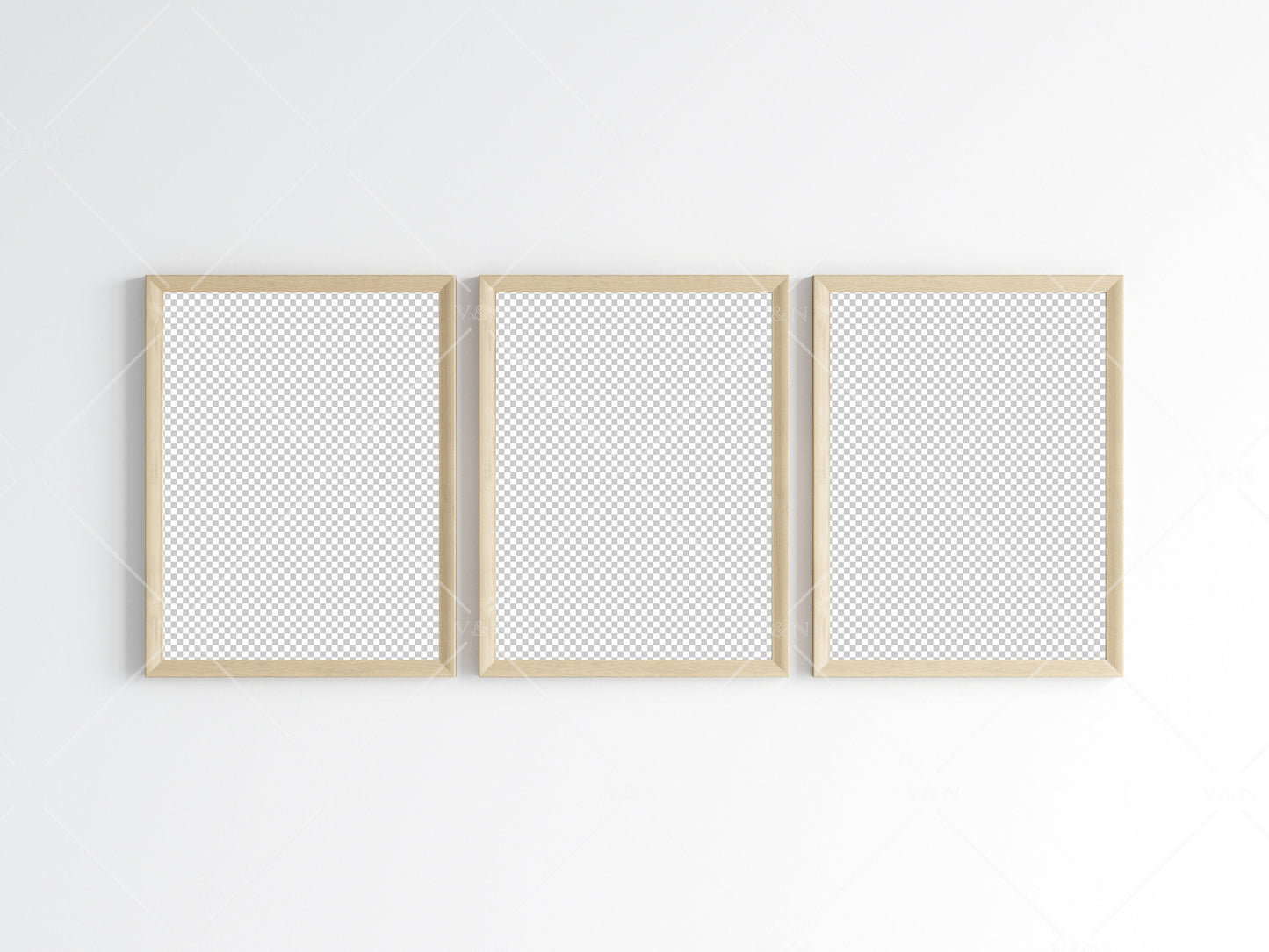 Three Wooden Frames Mockup 5x4 ratio, Poster Mockup, Minimalist Mockup, JPG PNG PSD