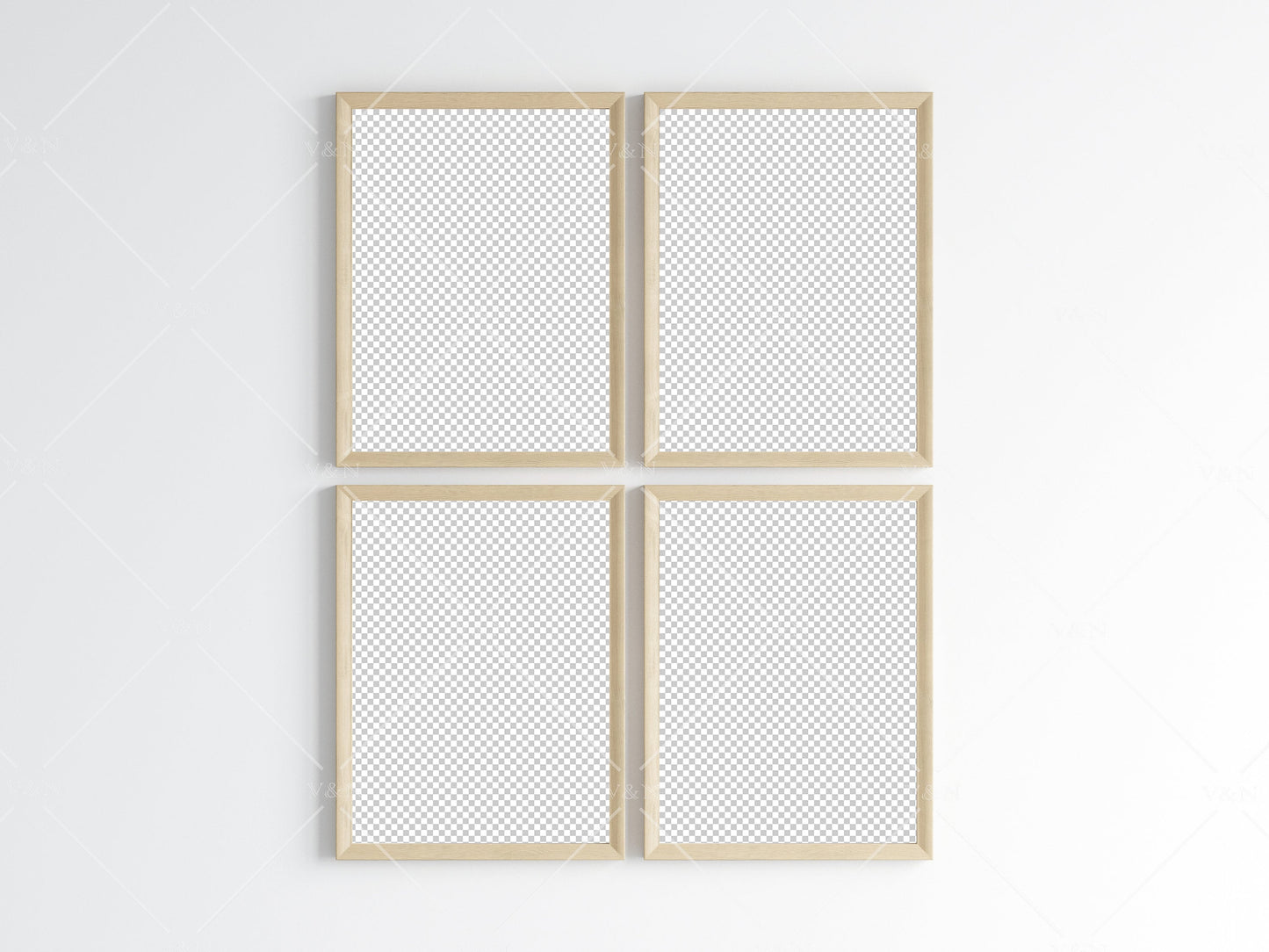 Four Wooden Frames Mockup 5x4 ratio, Poster Mockup, Minimalist Mockup, JPG PNG PSD