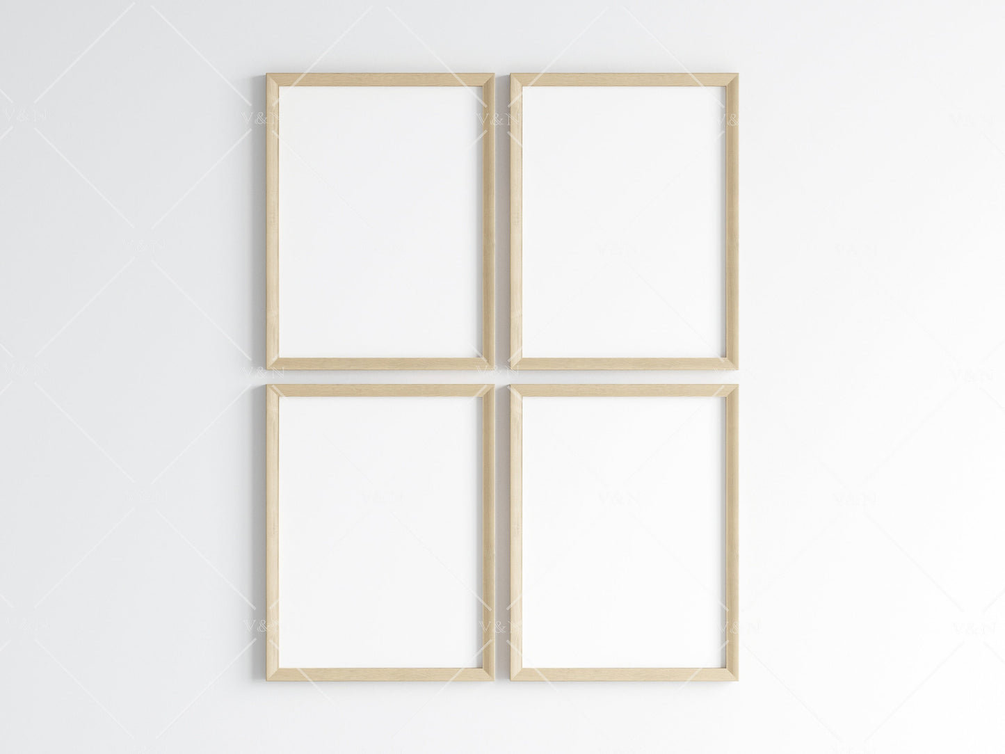 Four Wooden Frames Mockup 5x4 ratio, Poster Mockup, Minimalist Mockup, JPG PNG PSD