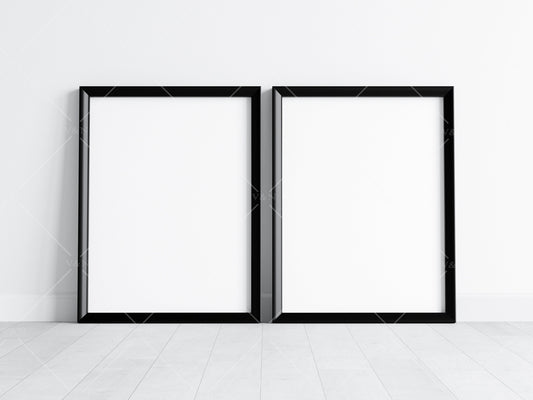 Black Frame Mockup 4x3 ratio, Poster Mockup, Minimalist Mockup, JPG PNG PSD