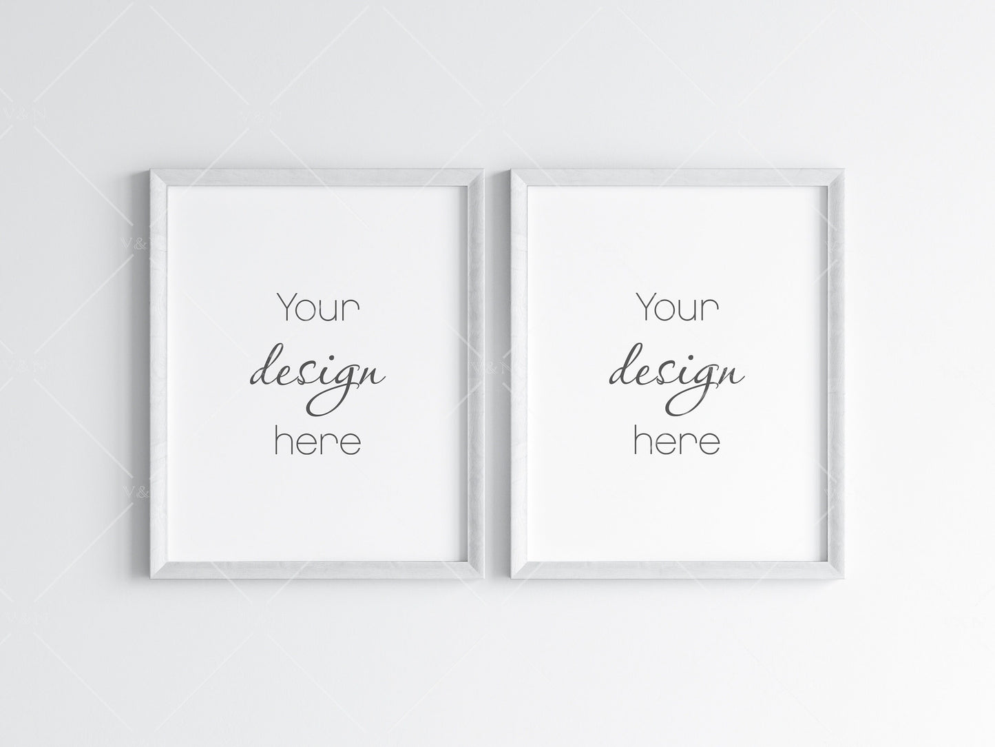 Two White Frames Mockup 5x4 ratio, Poster Mockup, Minimalist Mockup, JPG PNG PSD