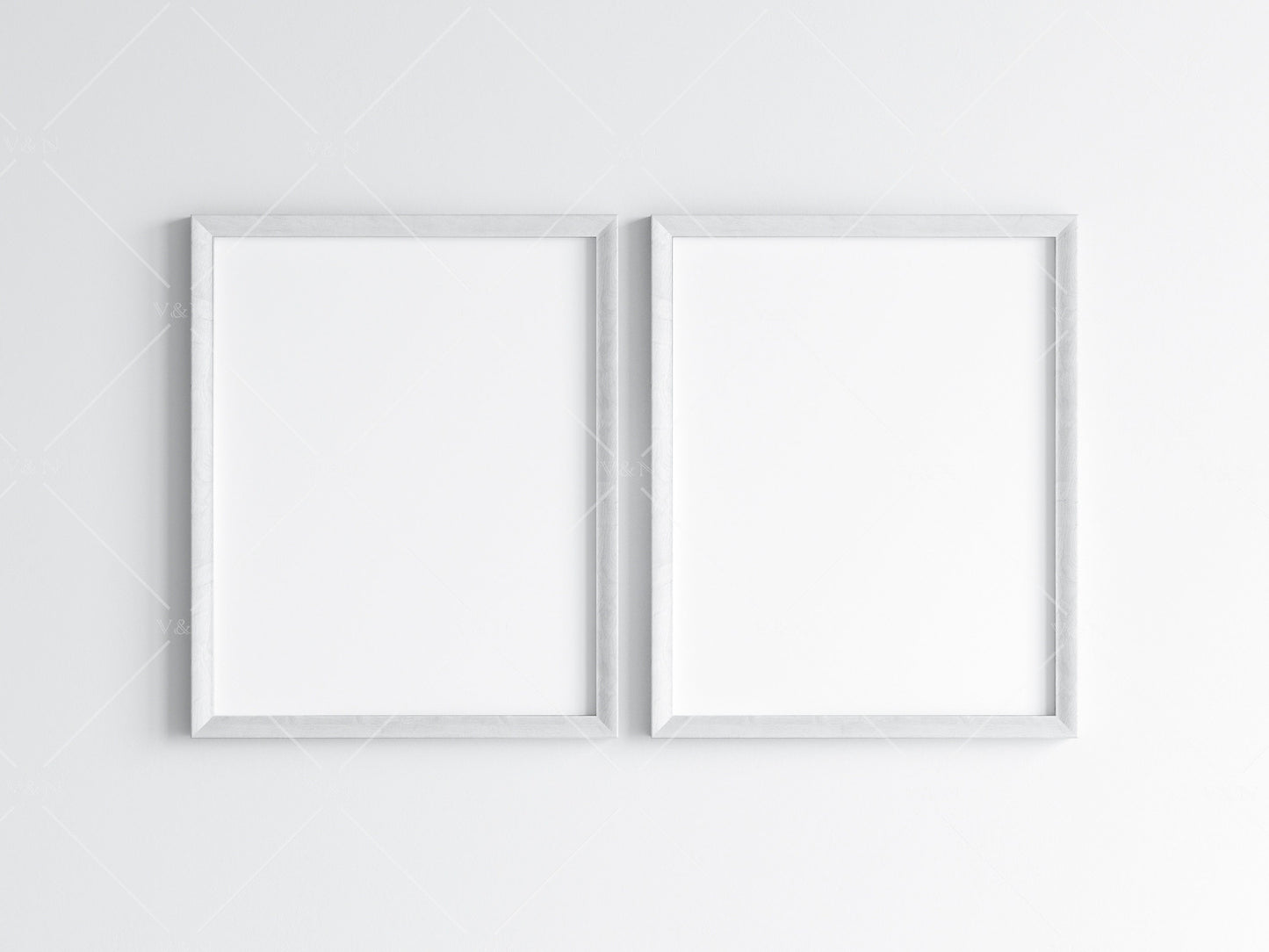 Two White Frames Mockup 5x4 ratio, Poster Mockup, Minimalist Mockup, JPG PNG PSD