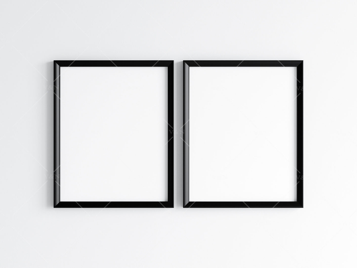 Two Black Frames Mockup 5x4 ratio, Poster Mockup, Minimalist Mockup, JPG PNG PSD