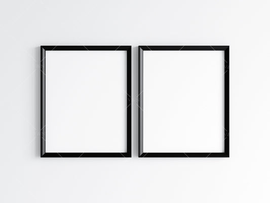 Two Black Frames Mockup 5x4 ratio, Poster Mockup, Minimalist Mockup, JPG PNG PSD