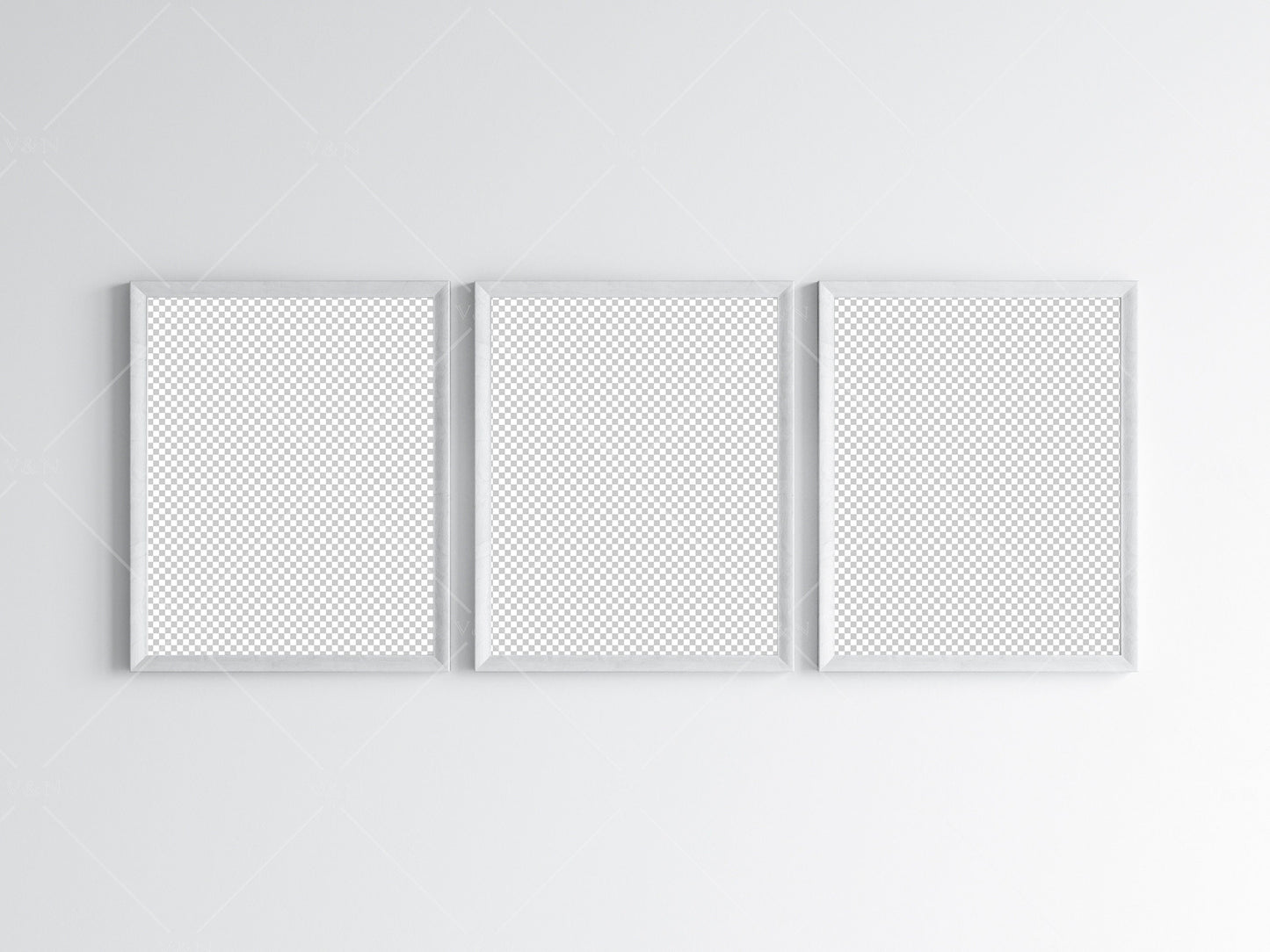 Three White Frames Mockup 5x4 ratio, Poster Mockup, Minimalist Mockup, JPG PNG PSD