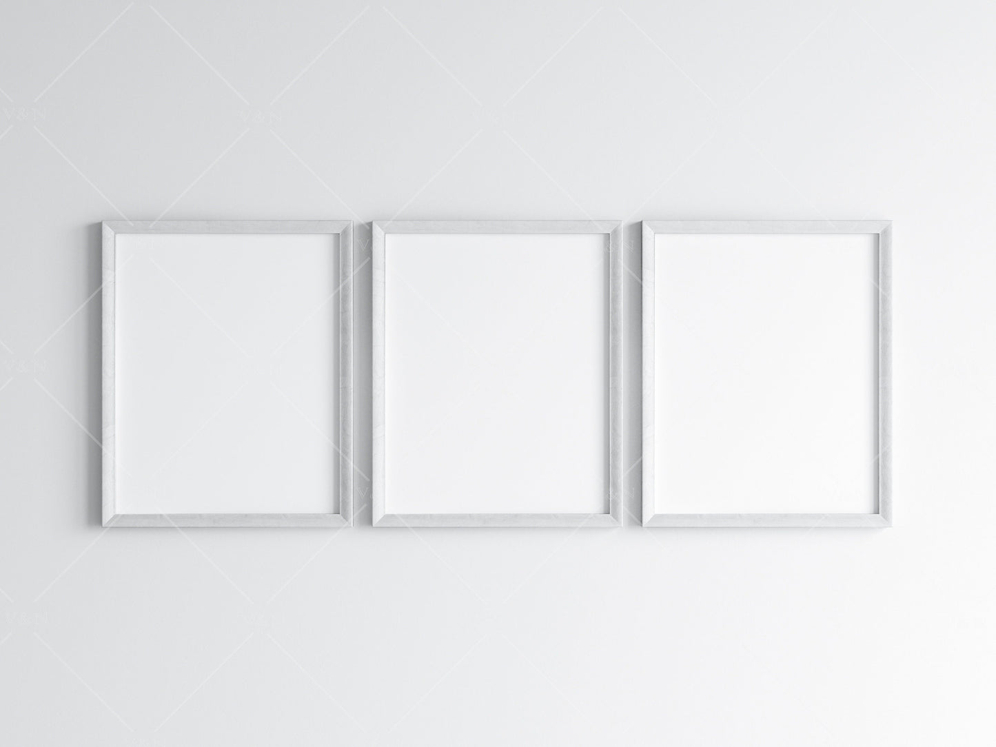 Three White Frames Mockup 5x4 ratio, Poster Mockup, Minimalist Mockup, JPG PNG PSD