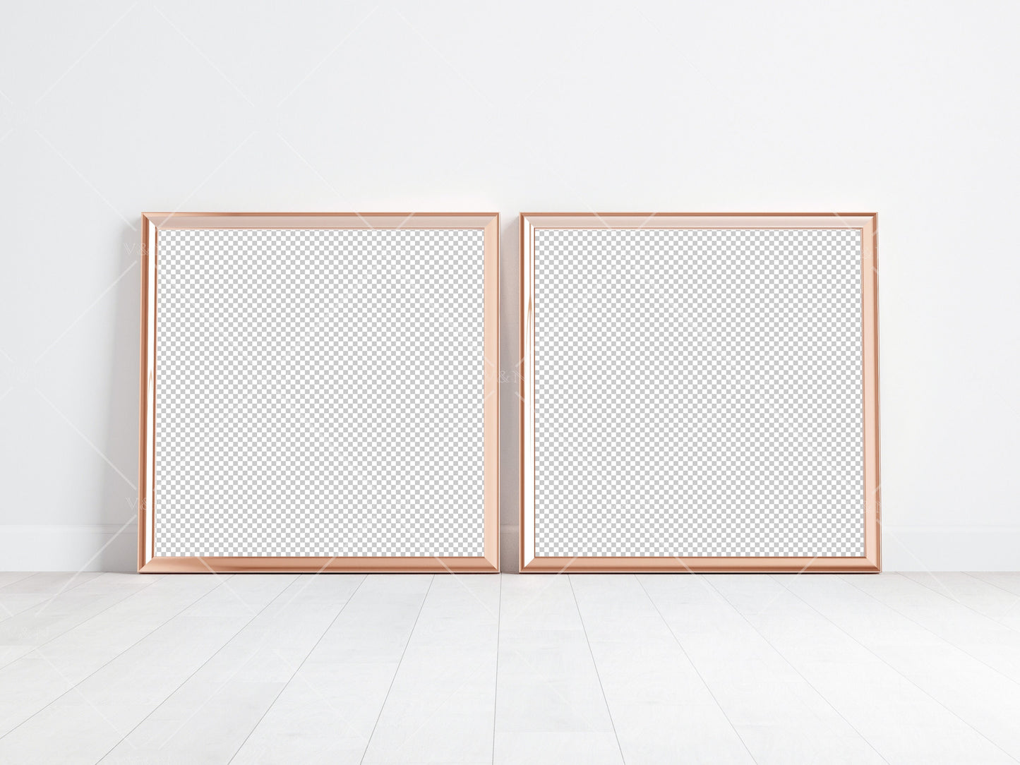 Two Gold Square Frames Mockup, Poster Mockup, Square Frame Mockup, Frame Mockup for Print, JPG PNG PSD