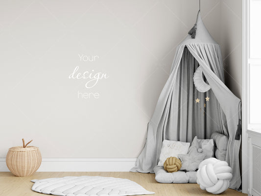 Kids Room Mockup, Nursery Wall Mockup, Children's Room Mockup, Empty Wall Nursery Interior Mockup