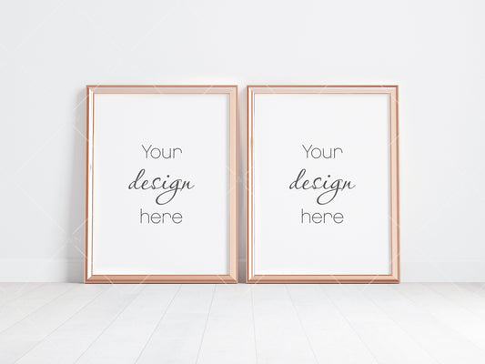 Gold Frame Mockup 4x3 ratio, Poster Mockup, Minimalist Mockup, JPG PNG PSD