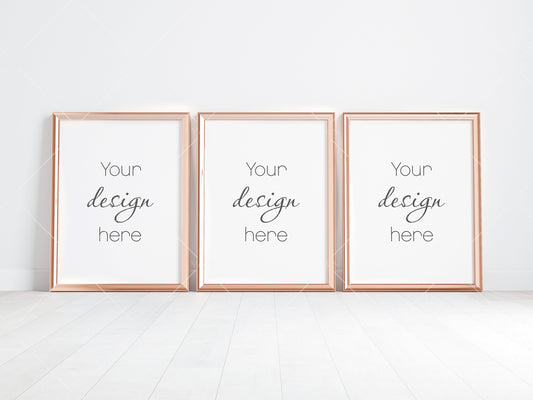 Gold Frame Mockup 4x3 ratio, Poster Mockup, Minimalist Mockup, JPG PNG PSD