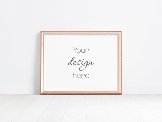 Gold Frame Mockup 4x3 ratio, Poster Mockup, Minimalist Mockup, JPG PNG PSD