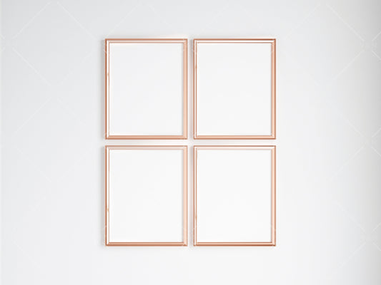 Gold Frame Mockup 5x4 ratio, Poster Mockup, Minimalist Mockup, JPG PNG PSD