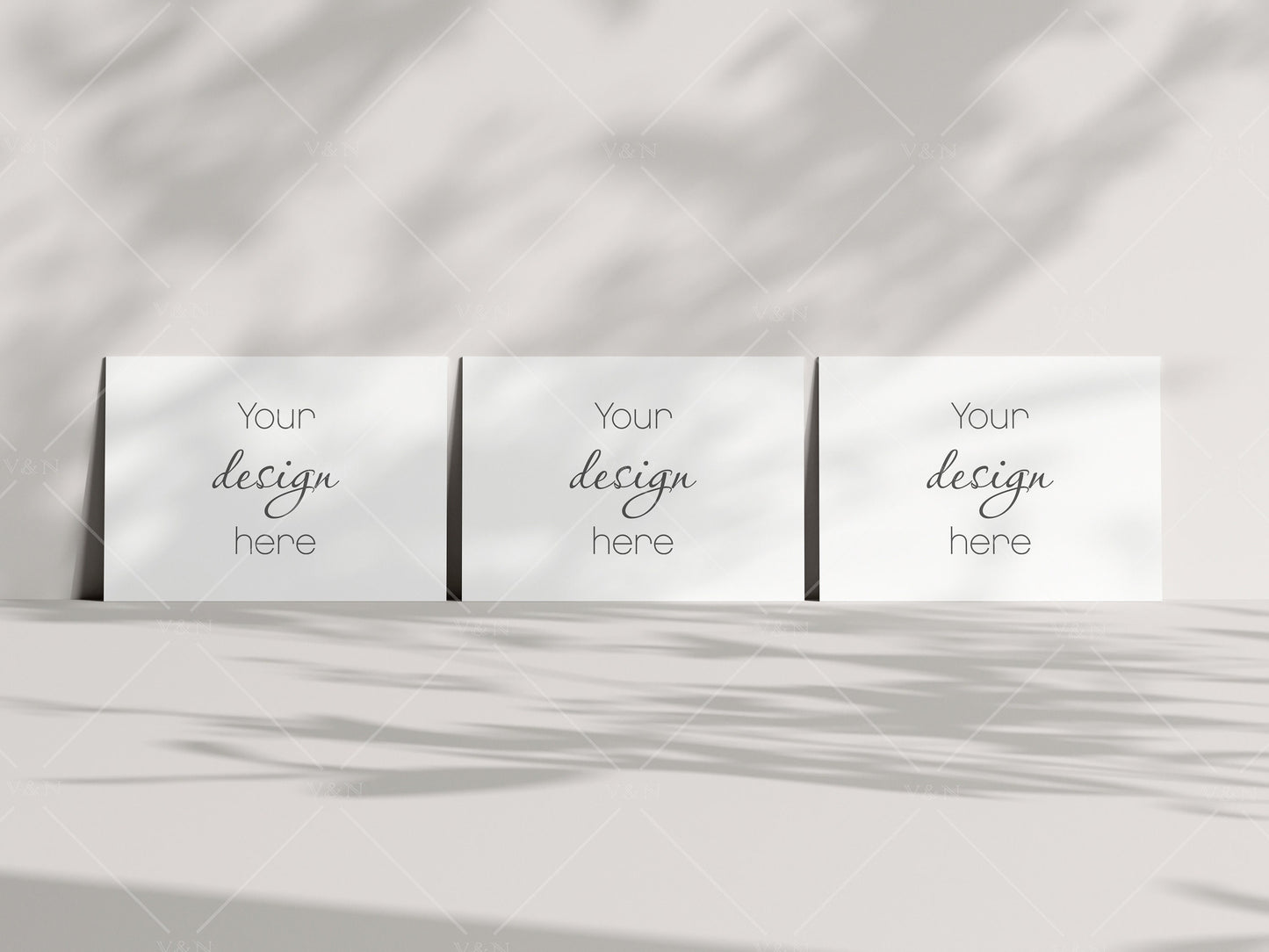 Three Horizontal Cards Mockup Boho 5x7, Invitation Mockup, Greeting Card Mockup