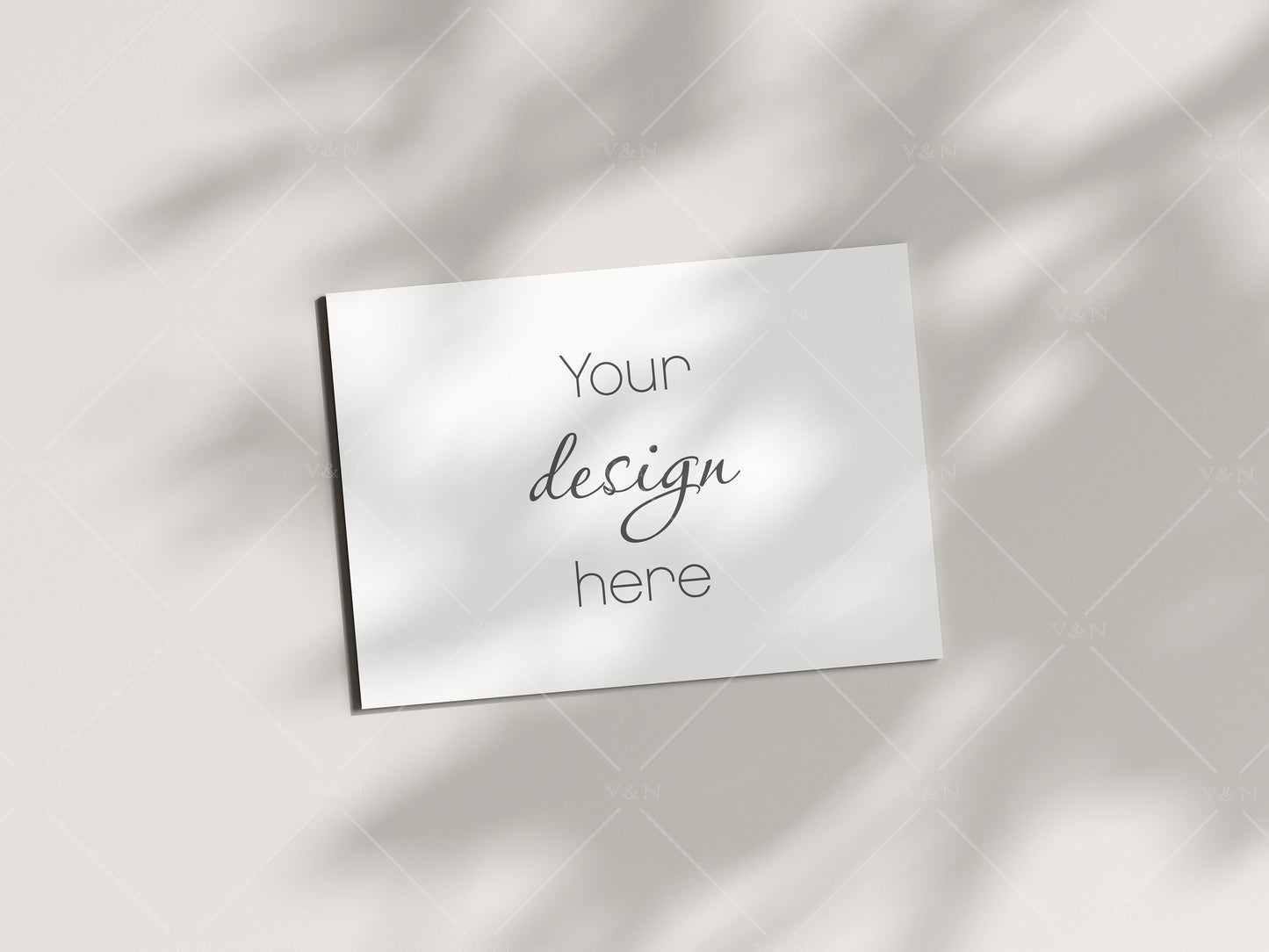 Horizontal Card Mockup Boho 5x7, Invitation Mockup, Greeting Card Mockup