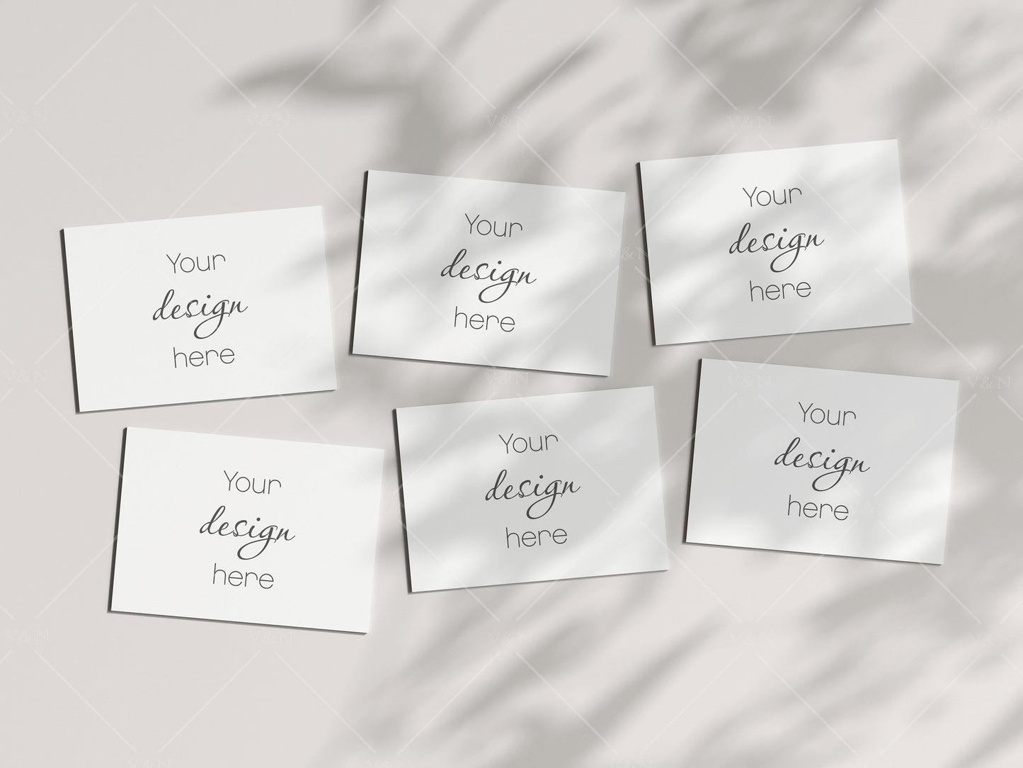 6 Cards Mockup 5x7, Invitation Mockup, Card Mockup Boho