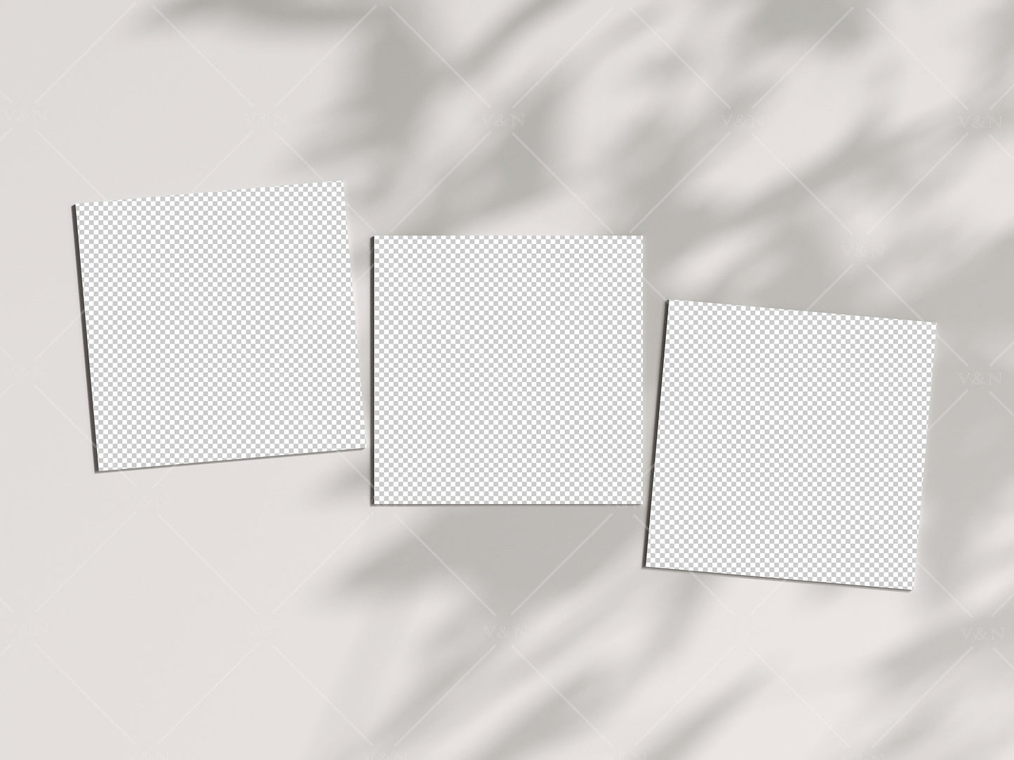 Three Square Card Mockup 5x7, Boho Invitation Mockup, Greeting Card Mockup