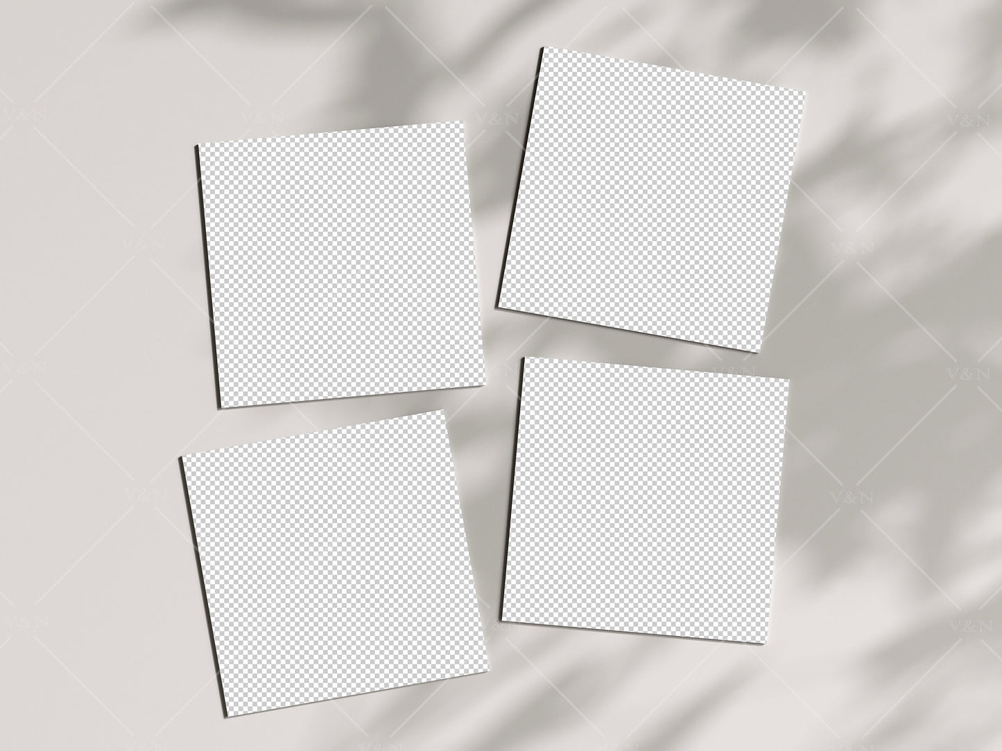 Four Square Card Mockup 5x7, Boho Invitation Mockup, Greeting Card Mockup