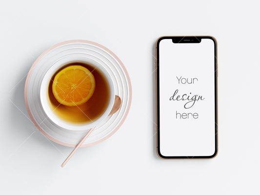 Phone Mockup, JPG PNG PSD, Flat Lay, Minimalist Device Mockup, Phone Template