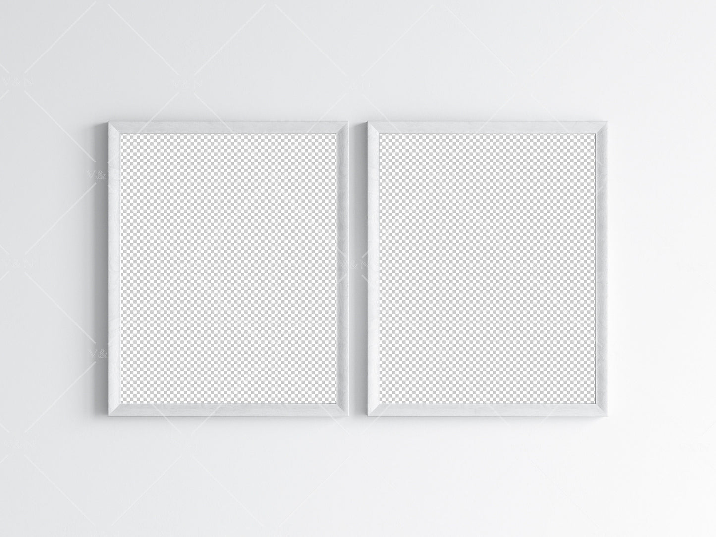 Two White Frames Mockup 5x4 ratio, Poster Mockup, Minimalist Mockup, JPG PNG PSD