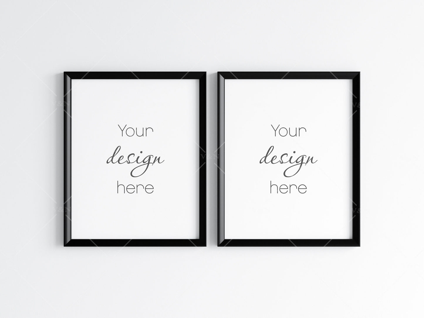 Two Black Frames Mockup 5x4 ratio, Poster Mockup, Minimalist Mockup, JPG PNG PSD