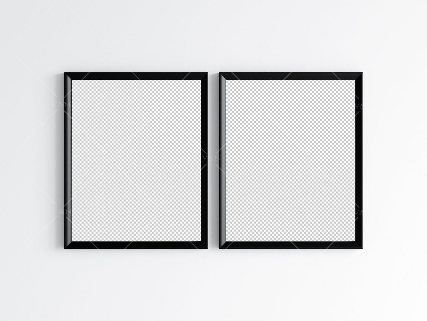 Two Black Frames Mockup 5x4 ratio, Poster Mockup, Minimalist Mockup, JPG PNG PSD