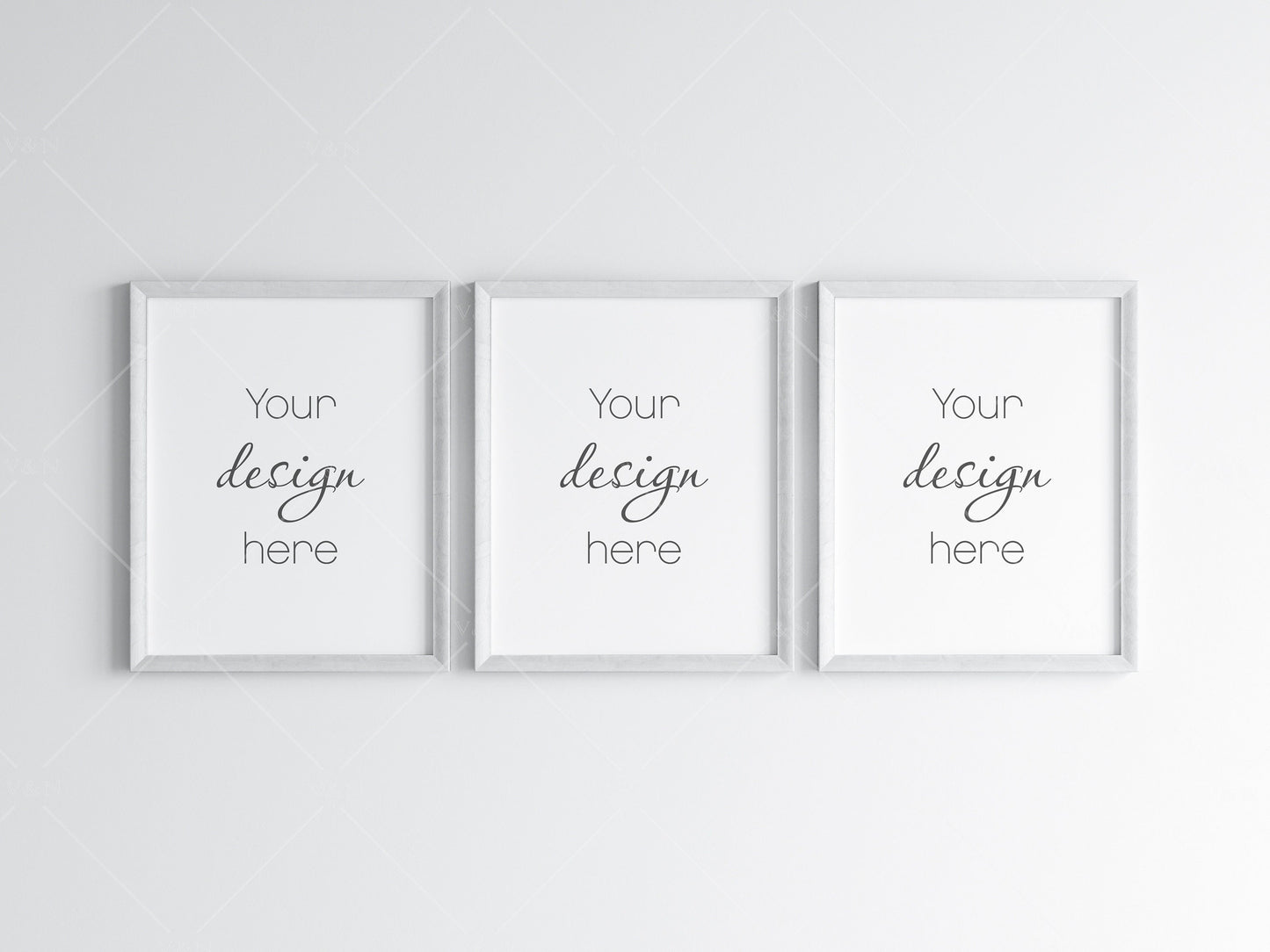 Three White Frames Mockup 5x4 ratio, Poster Mockup, Minimalist Mockup, JPG PNG PSD