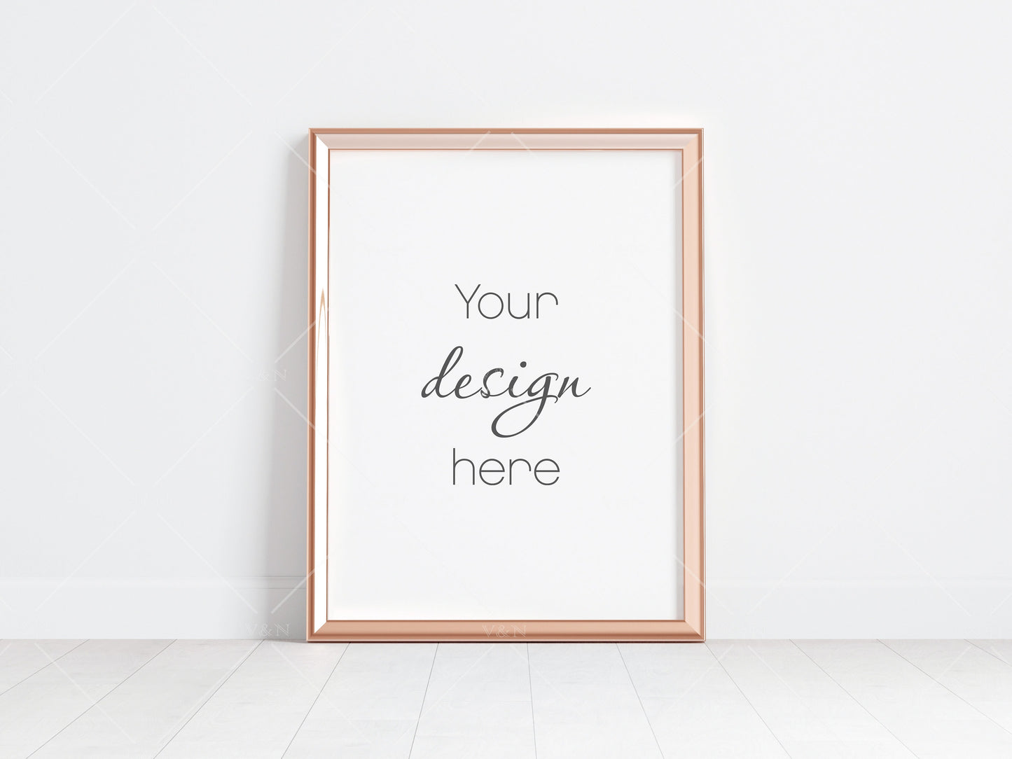 Gold Frame Mockup 4x3 ratio, Poster Mockup, Minimalist Mockup, JPG PNG PSD