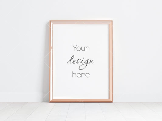 Gold Frame Mockup 4x3 ratio, Poster Mockup, Minimalist Mockup, JPG PNG PSD