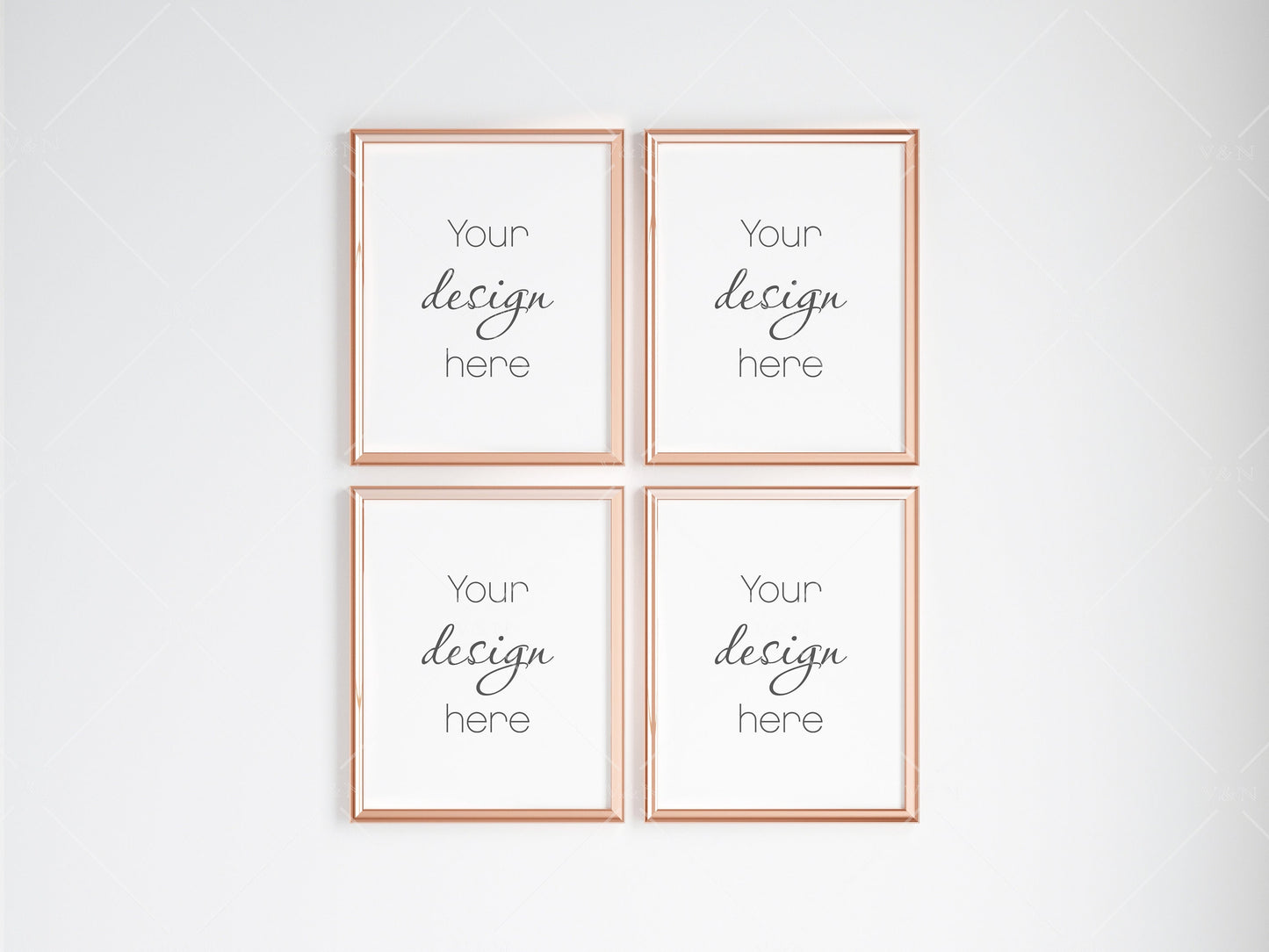 Gold Frame Mockup 5x4 ratio, Poster Mockup, Minimalist Mockup, JPG PNG PSD