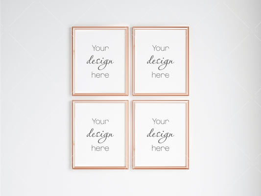 Gold Frame Mockup 5x4 ratio, Poster Mockup, Minimalist Mockup, JPG PNG PSD