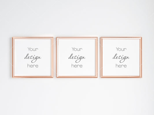 Gold Square Frame Mockup, Poster Mockup, Minimalist Mockup, JPG PNG PSD