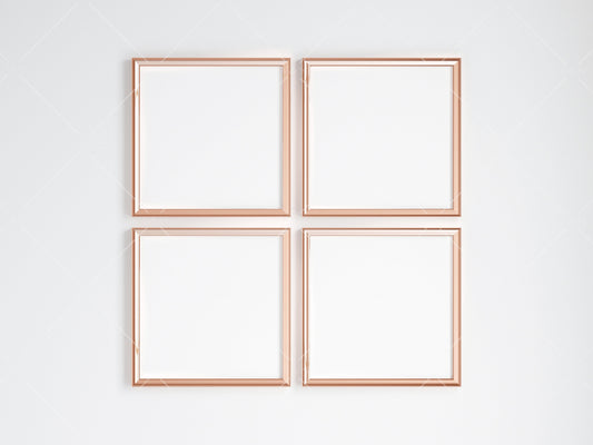 Gold Square Frame Mockup, Poster Mockup, Minimalist Mockup, JPG PNG PSD