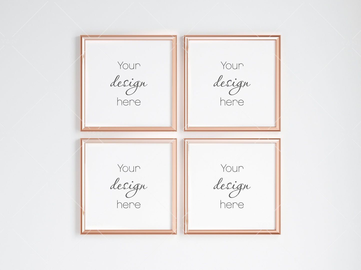 Gold Square Frame Mockup, Poster Mockup, Minimalist Mockup, JPG PNG PSD