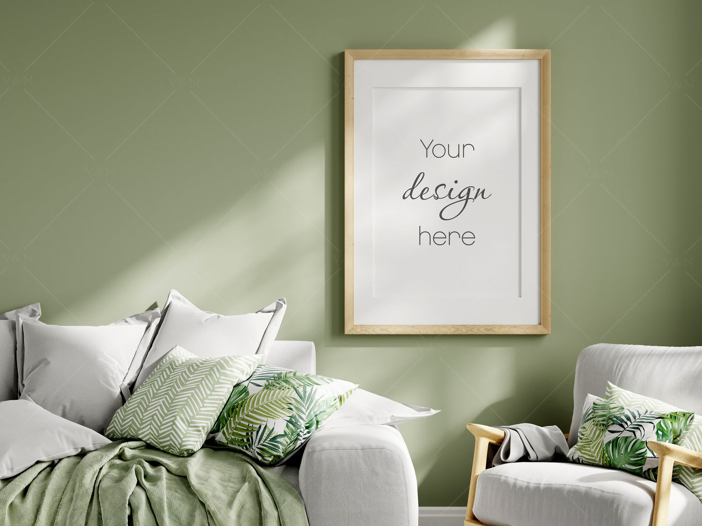 Living Room Frame Mockup, Minimalist Frame Mockup, Vertical Wooden Frame Mockup A1, Vertical Frame Mockup PSD JPG PNG