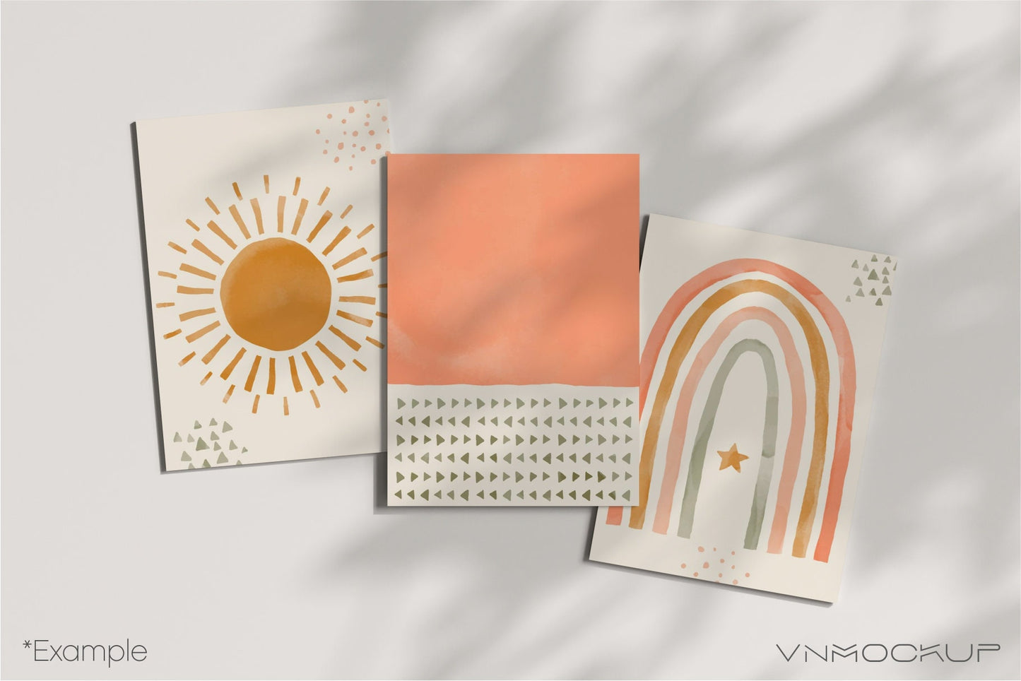 Card Mockup Bundle 5x7, 1x1, Boho Invitation Mockup Kit, Greeting Card Mockup Set, PSD, JPG