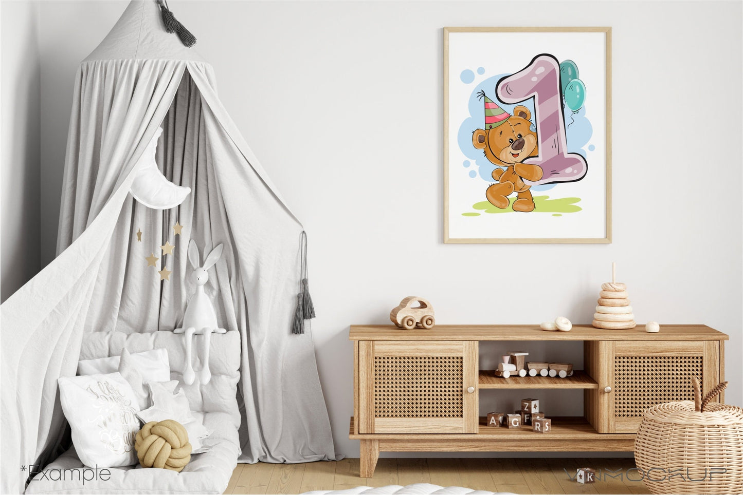 Nursery / Kids Room Frame Mockup Bundle, PSD JPG