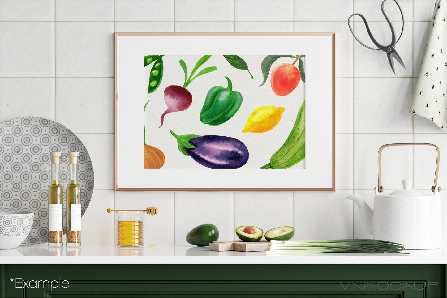 Kitchen Frame Mockup Bundle, Poster Mockups in Kitchen Interior