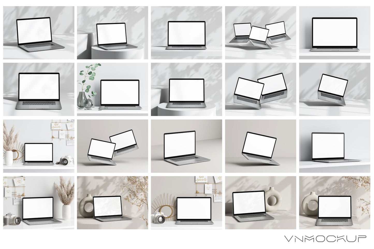 Laptop Mockup Bundle Set, JPG, PSD