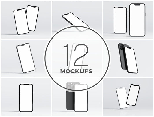 Phone Mockup Bundle, JPG PSD, Minimalist Device Mockup, Phone Template Bundle